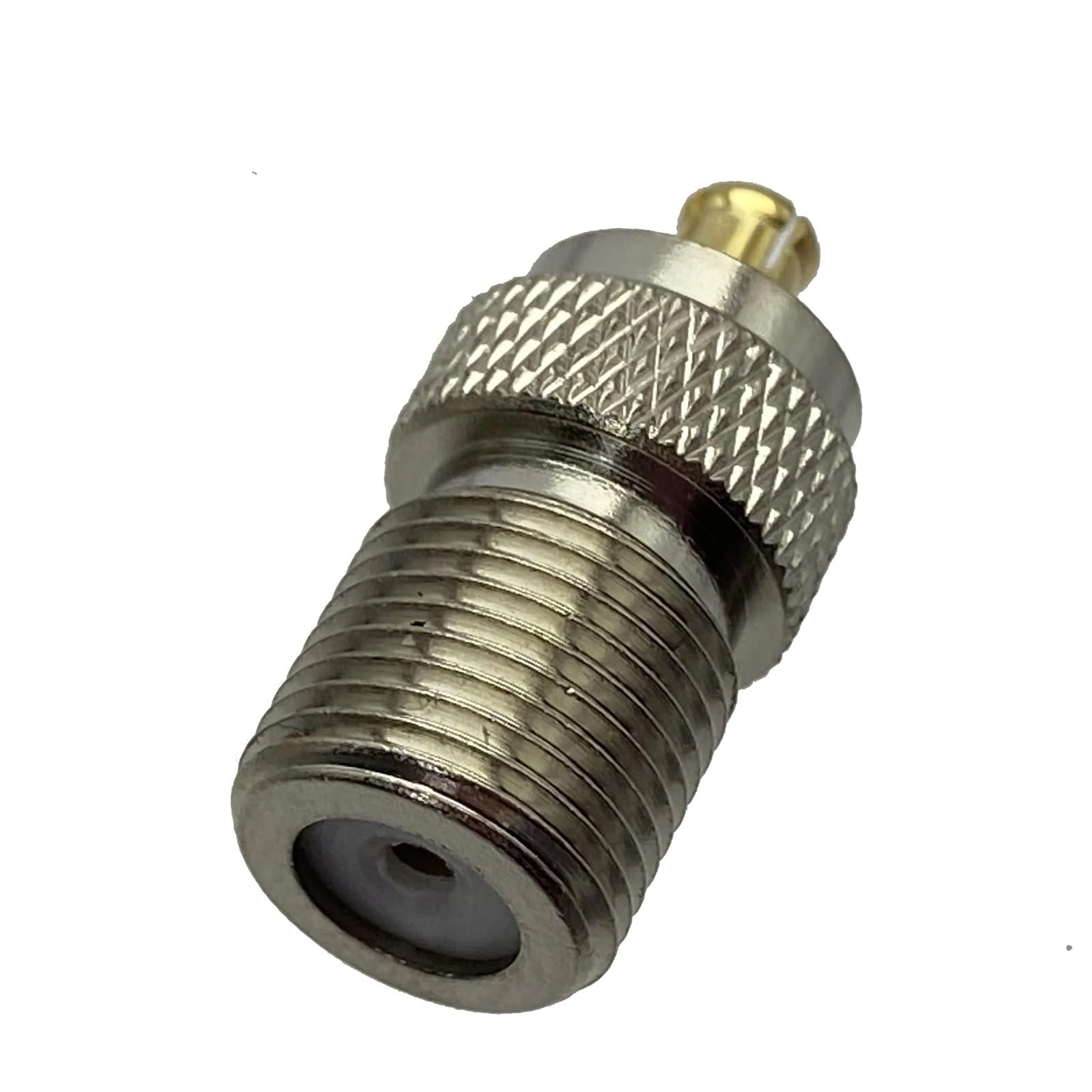 1 connettore adattatore RF coassiale RF da jack femmina F TV a maschio MCX. Terminali for cavi.