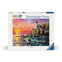 Ravensburger Puzzle 500 Pezzi Faro alla Sera – Puzzle Adulti +14 anni, 49 x 36 cm, Puzzle per Adulti, Collezione 500 Pezzi, Idee Regalo