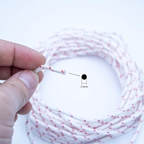 Miniatura 4 de Cuerda de arranque de retroceso de 0.138 in (32.8 ft, diámetro exterior de 0.138 in) para cortacésped, recortadora de cuerdas, motosierra, generador