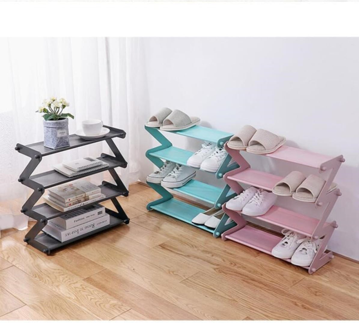 Stainless Steel Layered Shoe Storage Rack for Closets, Space Saving