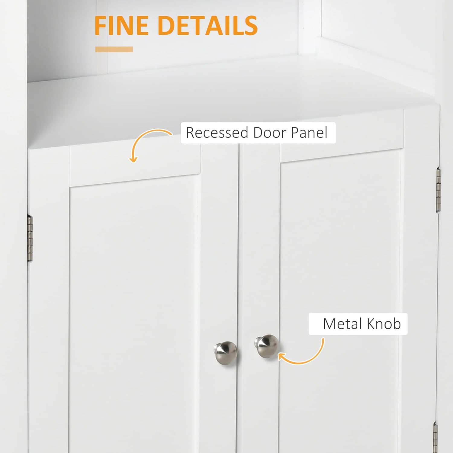 White MDF Living Room Cabinet with Adjustable Shelving