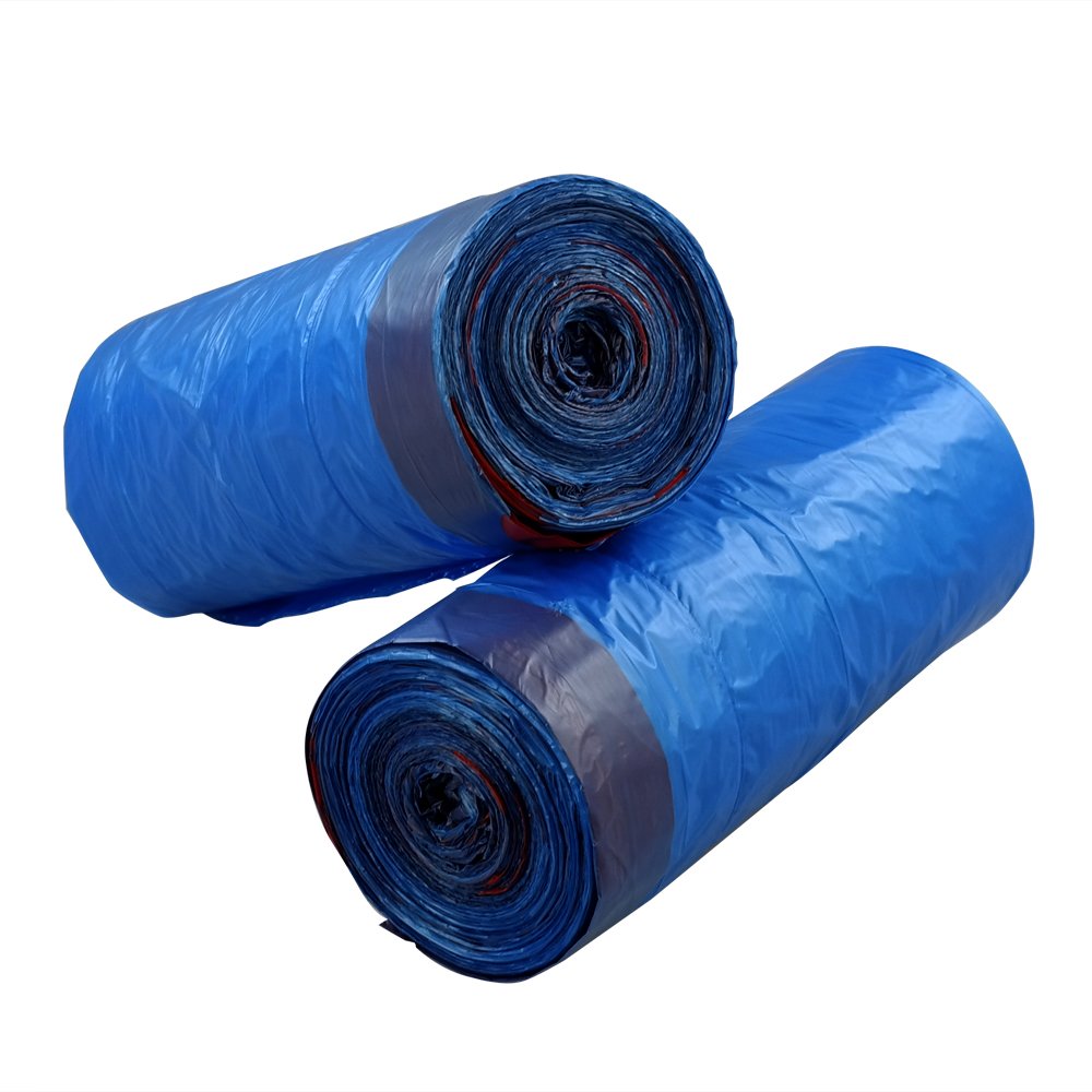 Yarebest 8 Gallon Garbage Bags Trash Bags with Drawstring, Blue