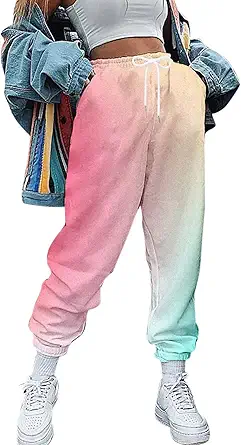 Womens Pants Casual Work Poly Womens Sweatpants Baggy Cotton Casual Joggers High Waist Athletic Pant Winter