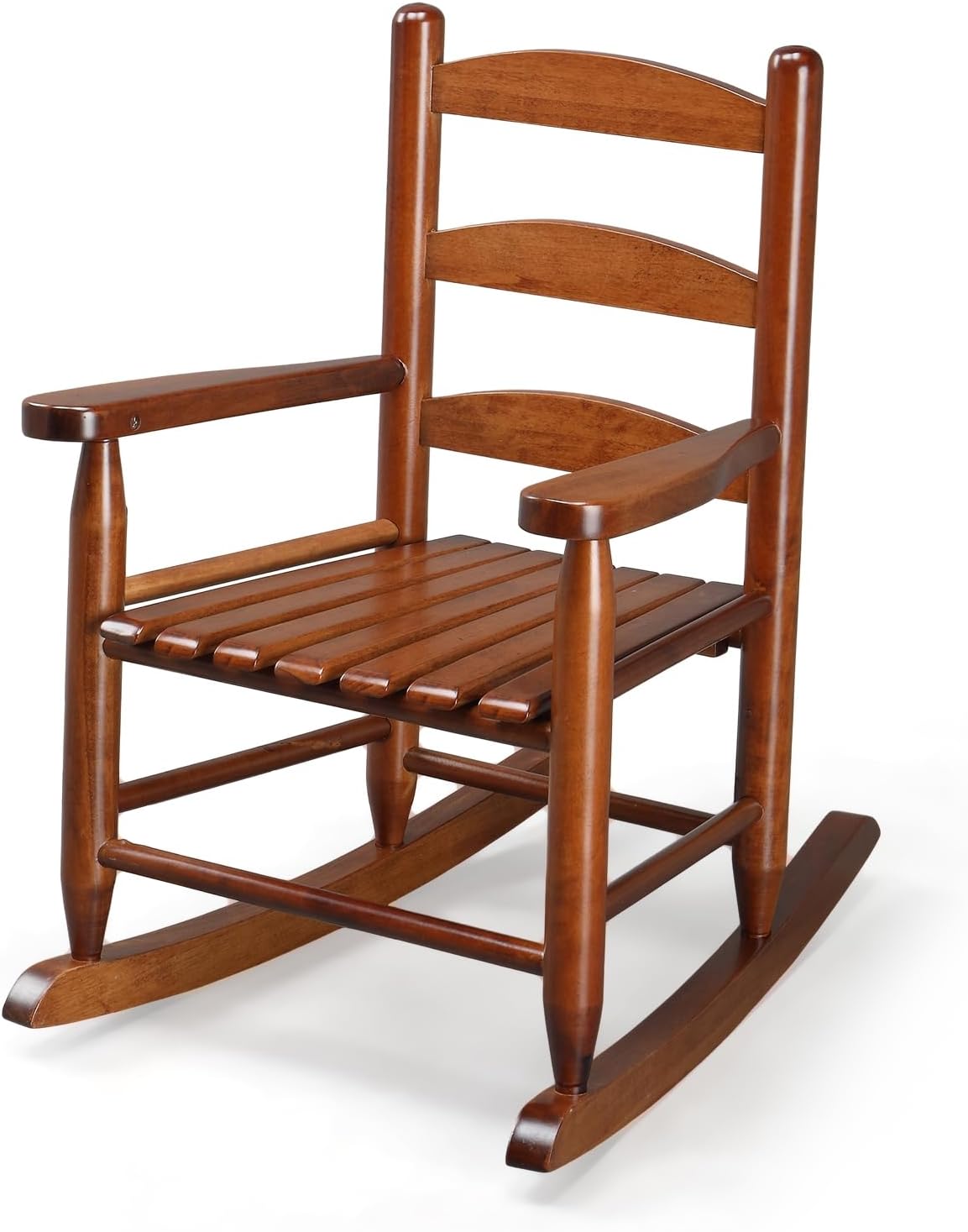 JOYMOR Kids Outdoor Wooden Rocking Chair - High Backrest Toddler Rocker for Porch, Patio, Garden, Balcony - Safe & Comfortable