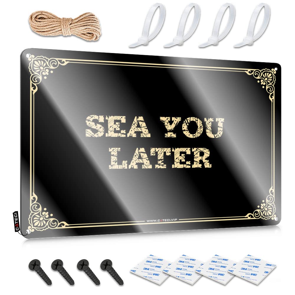 Sukecupqz Colour Man Cave Funny Signs Sea You Later Tin Sign(30X40cm)