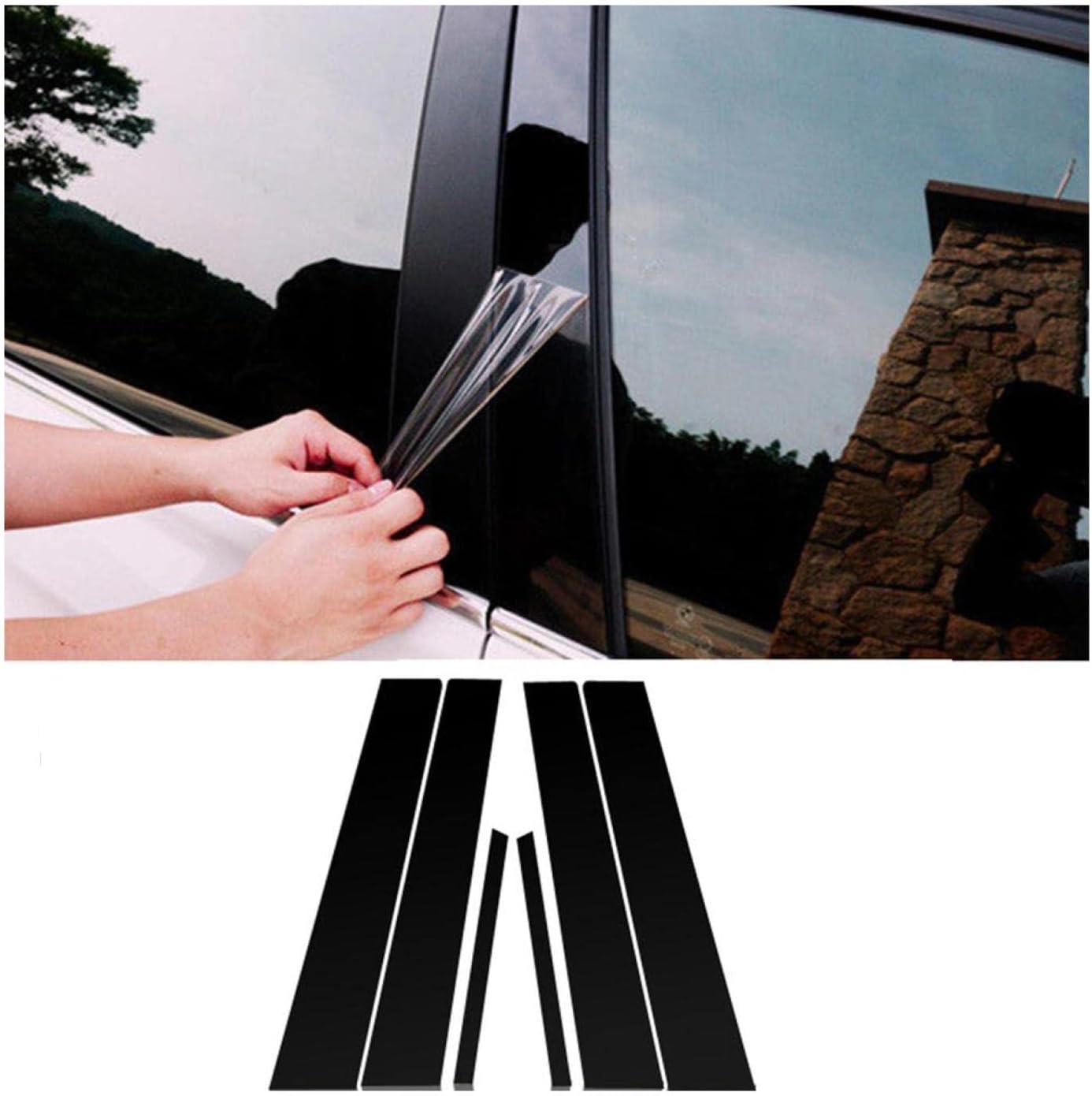 Car B-Pillar Sticker Decal,for Honda Civic 2006-11 Mirror Effect Window Pillar Posts Trim Styling Car Accessories 6Pcs Center BC Column Stickers Cover