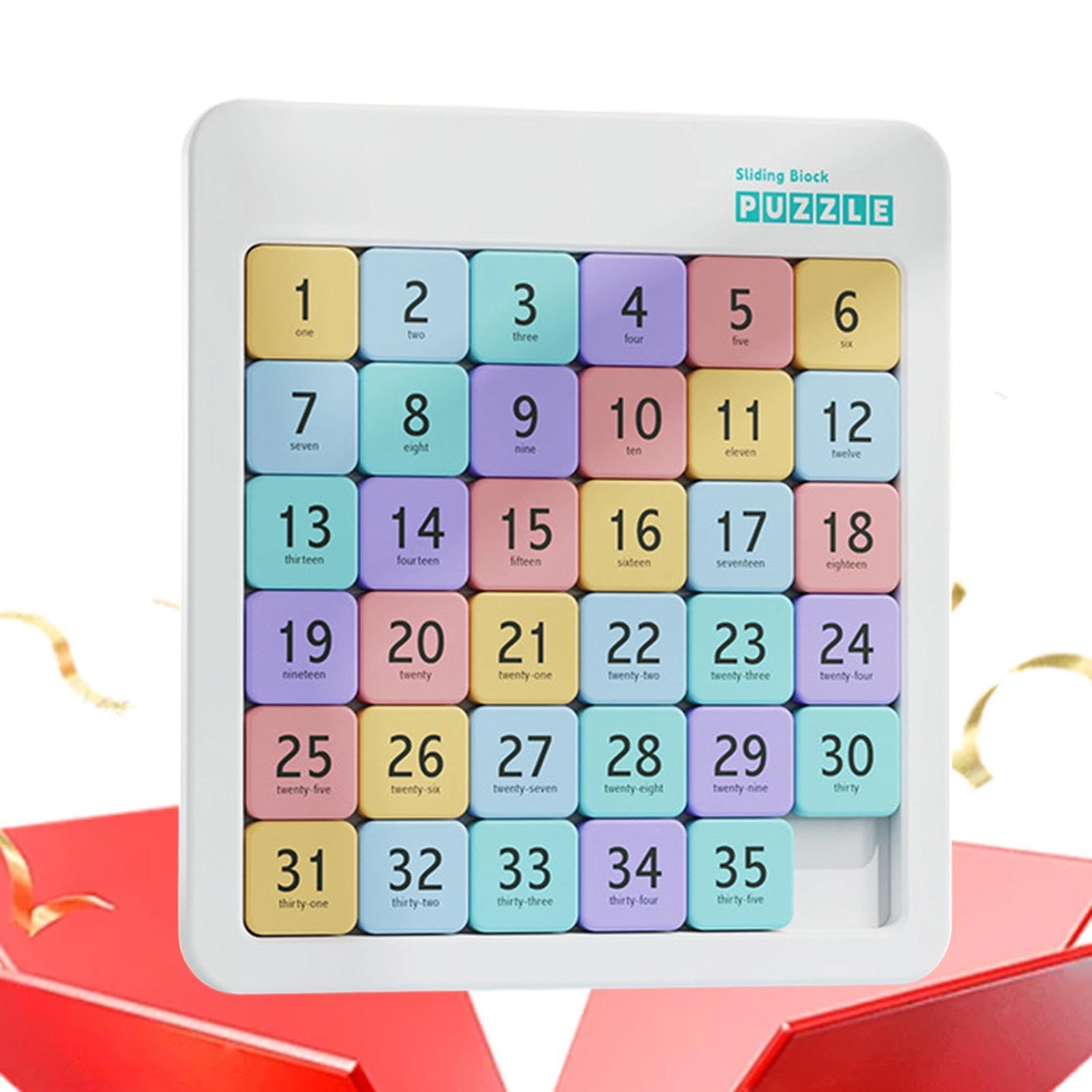 Weldphur Slide Puzzles - 6x6 Magnetic Gliding Block Toy | Number Sliding Block Puzzle - for Adults Kids Travel Road Trip Birthday Classroom Party Favor Family