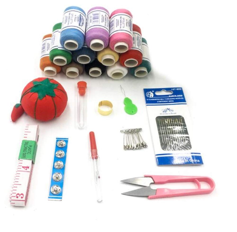 Kit De Costura, DIY Costurero 50 De Coser Accesorios, Portátil Casa De Coser Conjunto para Adulto Chicas, Mini Casa Costura Caja para Viajes A Domicilio Y Uso De Emergencia