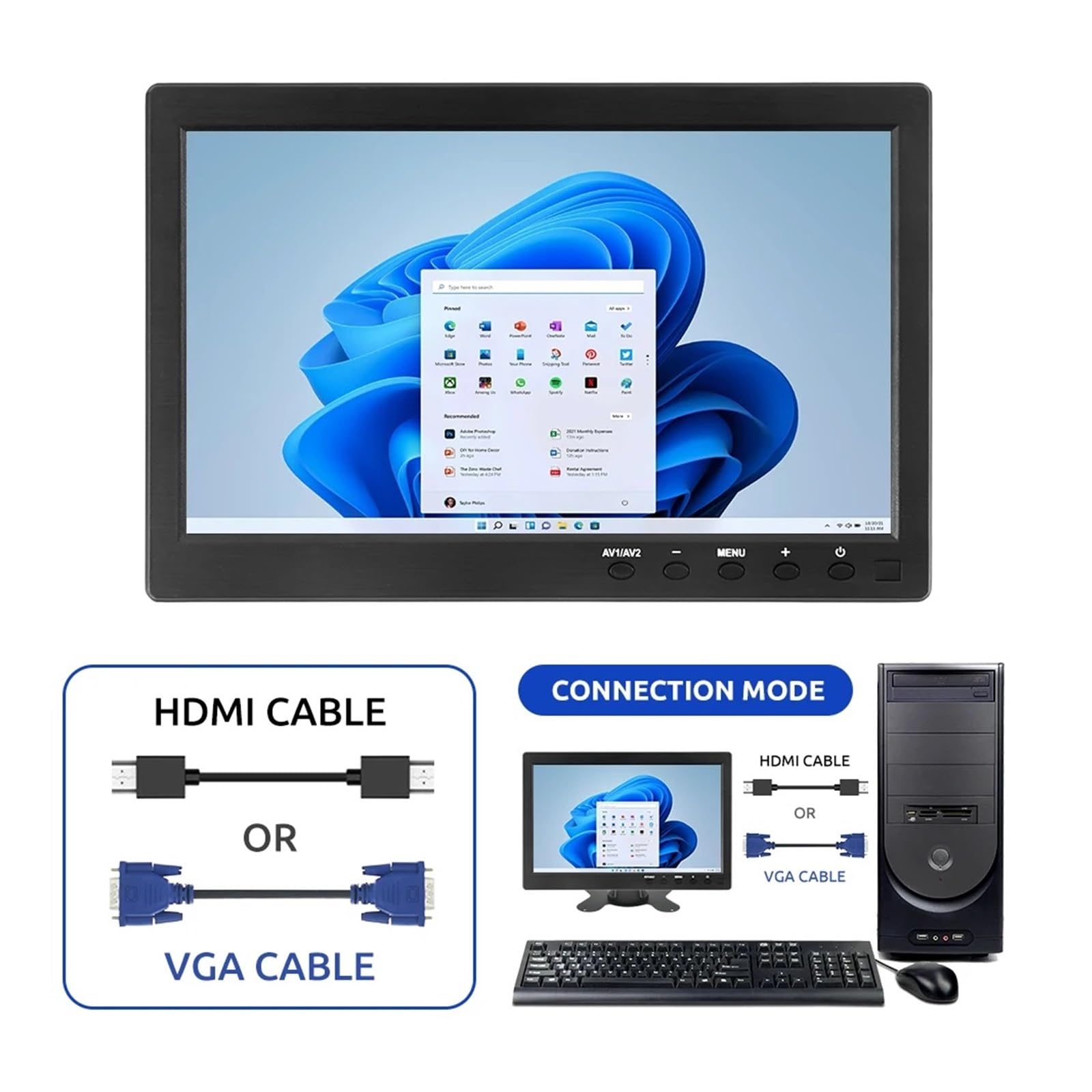 Monitor Poggiatesta For Auto Da 10,1 Pollici Schermo LCD Digitale HD Lettore DVD Design Sottile Rivestimento UV Compatibile HDMI VGA AV Porta USB SD Facile Da Installare Per I Viaggi