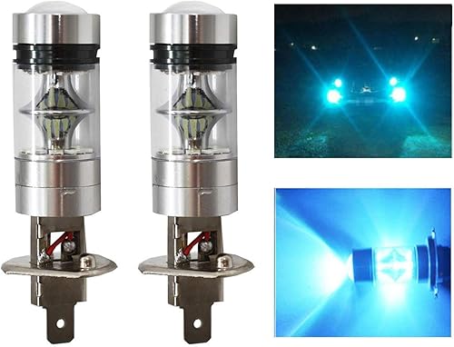 HOCOLO H3 100 W Bombillas de luz antiniebla LED de Samsung para las luces de conducción de niebla DRL, 8000K azul hielo bombillas LED de alta