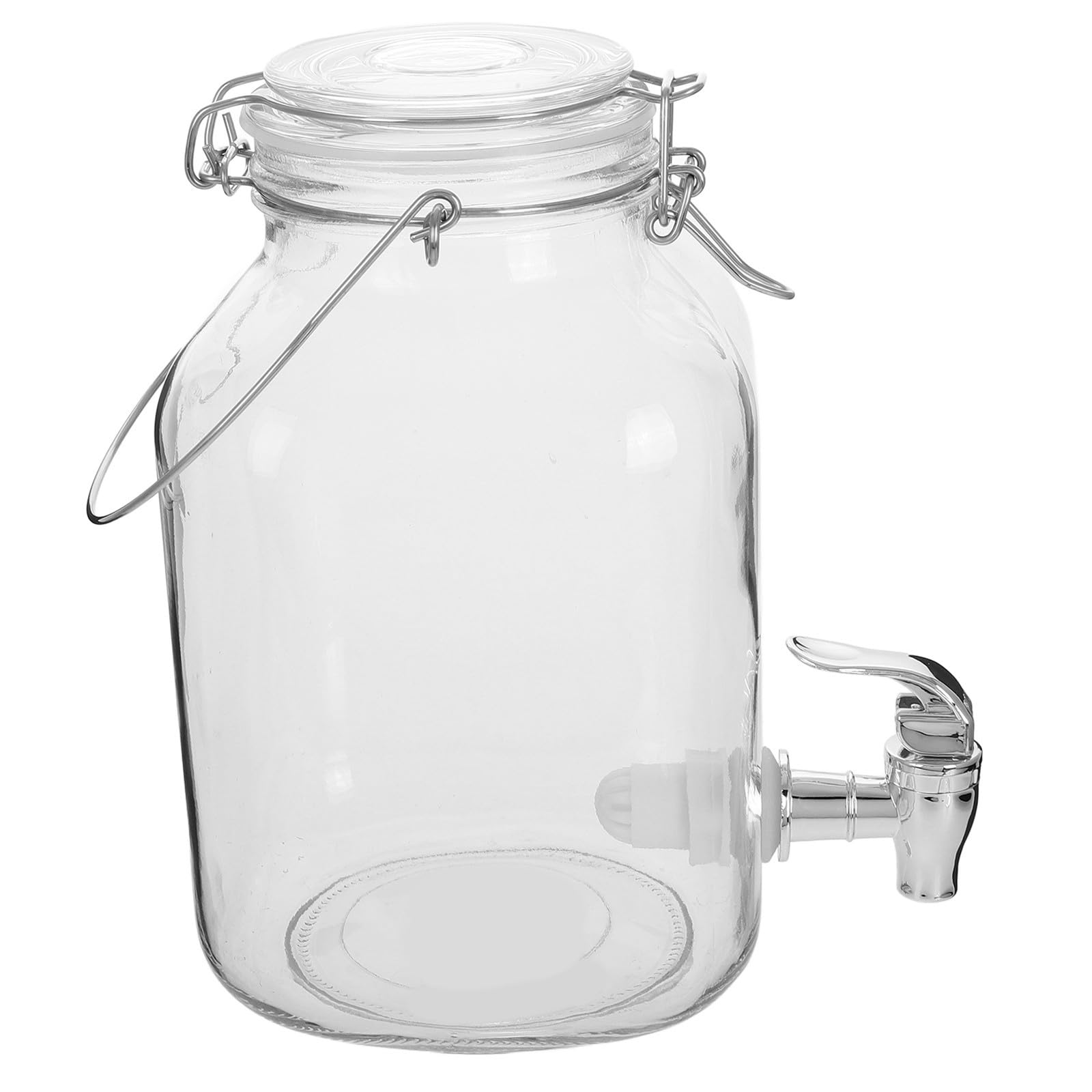 Frasco de Vidrio Transparente de 4 con Grifo y Tapa Hermética