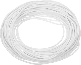 sourcing map Tira de sellado de espuma de silicona, 2,2 mm de diámetro, 12 metros de largo, tira de goma de esponja redonda sólida para maquinaria e industrias, color blanco