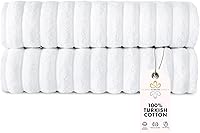 Vista 46 de Classic Turkish Towels - Juego de 6 toallas de lujo de la colección Brampton acanaladas de 100% algodón turco, de secado rápido, suaves y Platino