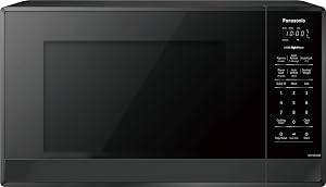 Panasonic NNSG448SC Compact 900 W High Power Microwave Oven, 7 Auto Cook Menus, Child Lock, 0.9 cu.ft, Black Stainless