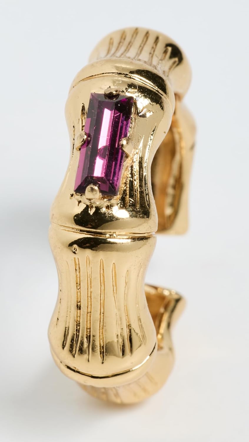 Gas Bijoux Women's Bambou Jonc Strass O Ring, Purple, 6 - Image 3