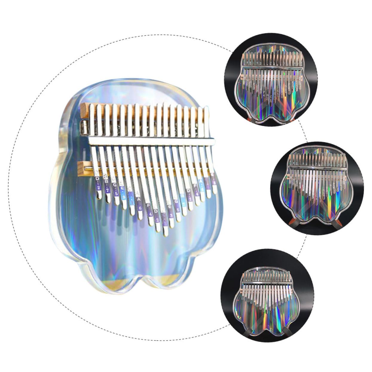 Vaguelly 1set Kalimba Portatile Acrilico Con Tasti Strumento Musicale Per Principianti Pianola Per Performance Scuole e Feste Con Martelletto Per Accordatura e Design Ergonomico