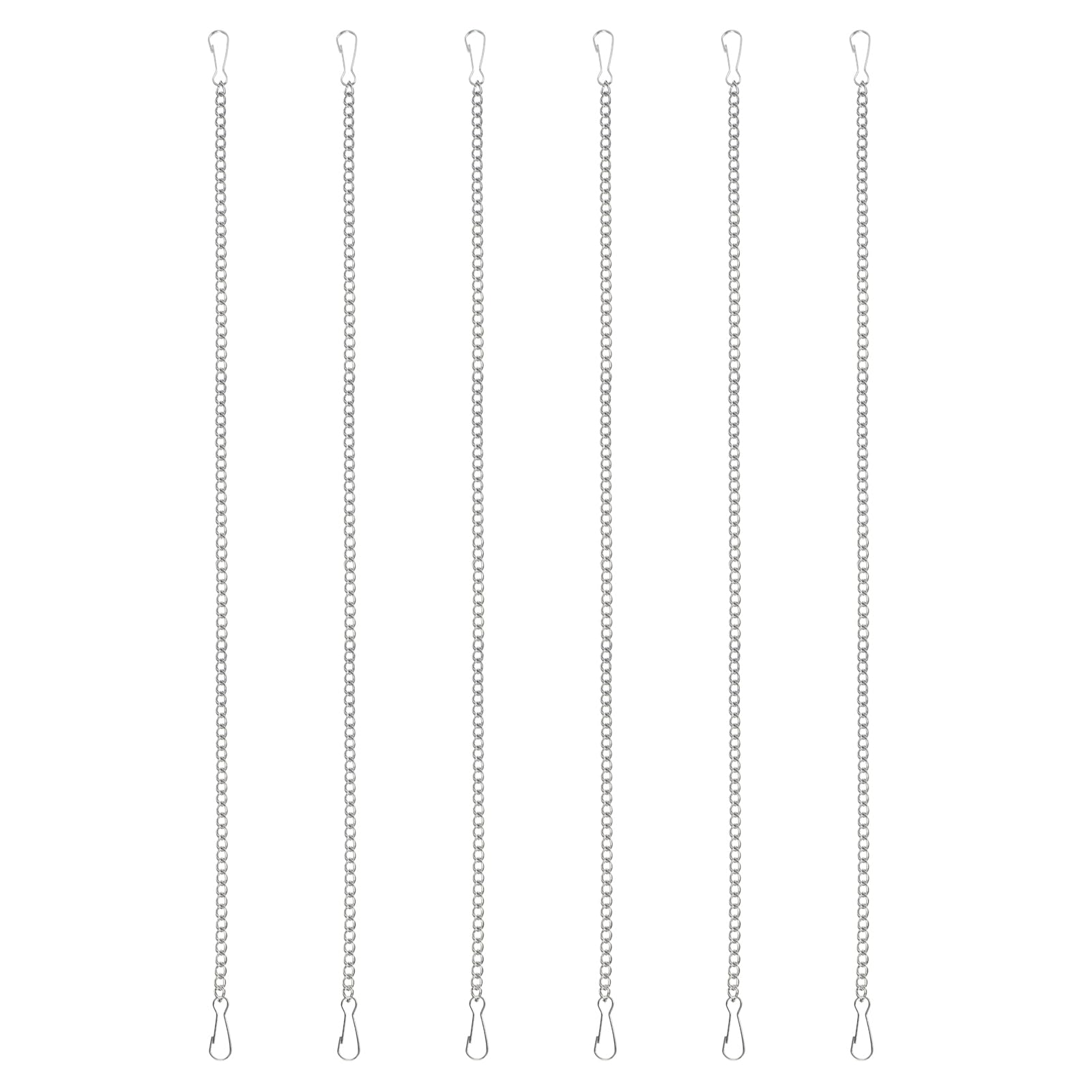 PATIKIL Hanging Chains with Hooks, 6 Pcs Plant Hangers for Bird Feeders Planters Lanterns Wind Chimes Chalkboards and Ornaments, Silver