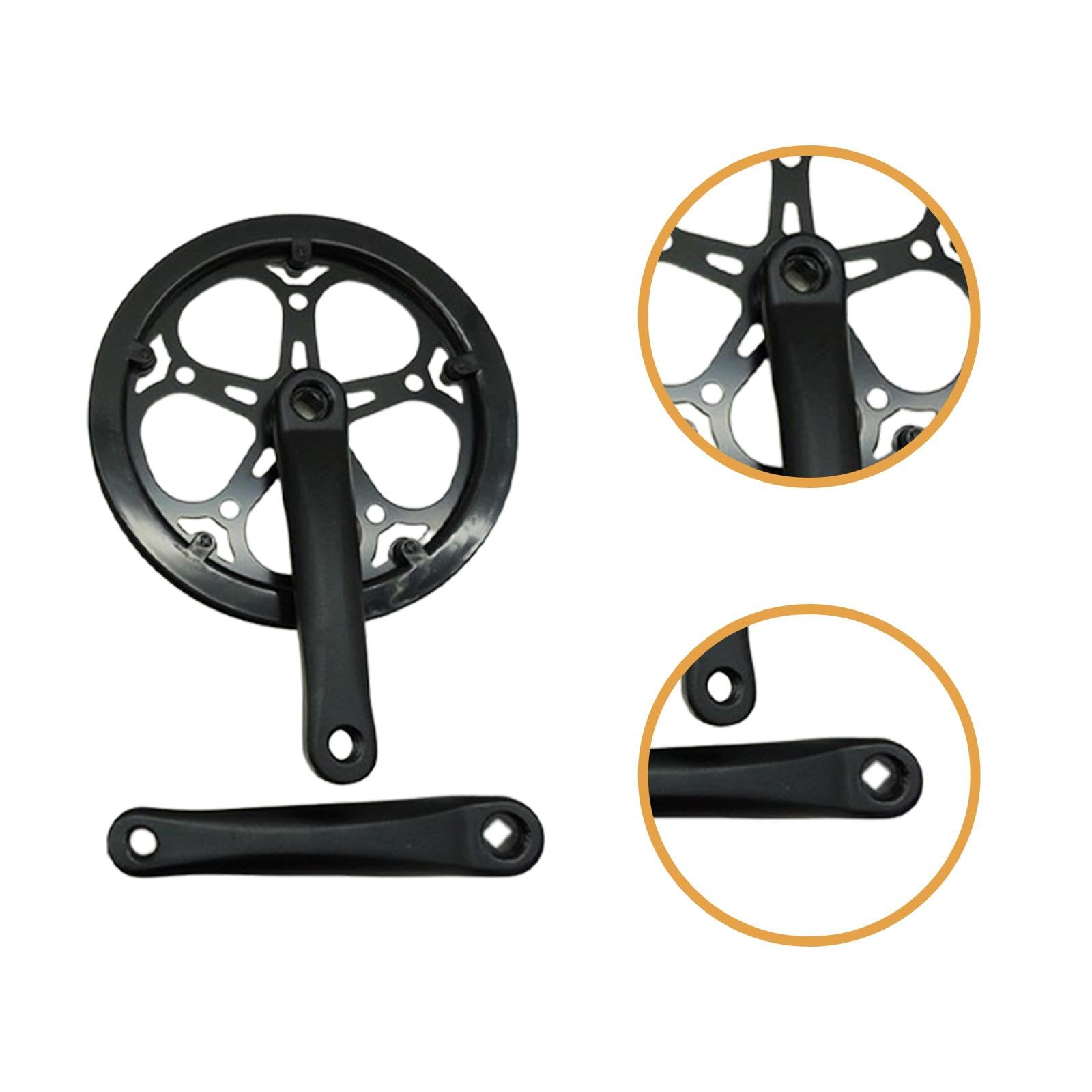 Baoblaze Guarnitura per Bicicletta, guarnitura per Bicicletta, Corona da 52 Denti, Braccio della pedivella da 170 mm, Cono Quadrato, Parti di Riparazione per