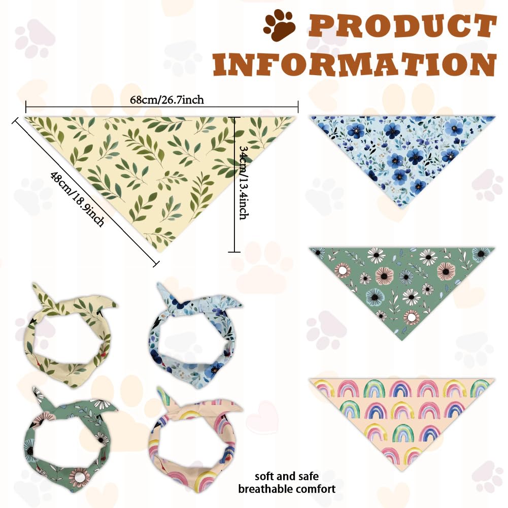 arricraft 4 Pcs Boho Polyester Pet Bandanas - Image 2