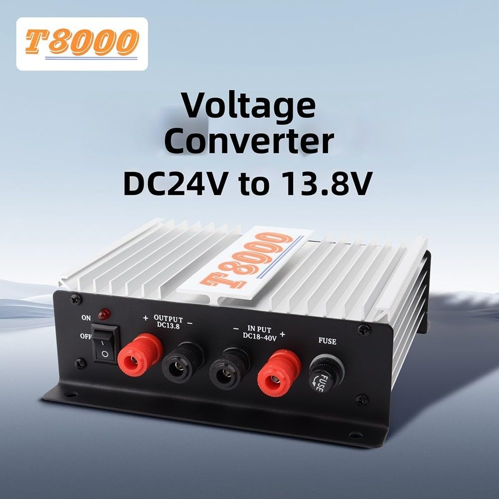 DC 24V auf 13.8V 45A Auto Schaltnetzteil Konverter für Fahrzeug-Radios, Metallgehäuse mit Überstrom- und Überspannungsschutz, Grau