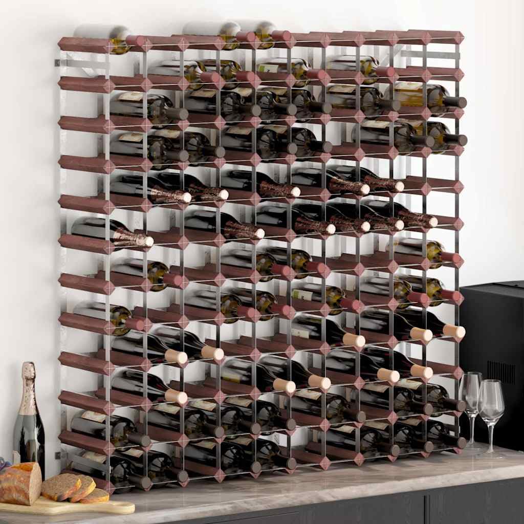 Estante para 120 Botellas de Vino, Marrón, Madera de Pino Maciza, 12