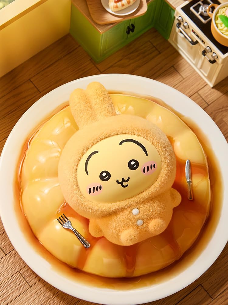 MINISO Chiikawa Plush-Style Pajama Party Sitting Together Collectible Blind Box, Single Box, Cute Anime Figure Set for Desk & Shelf Display, Soft Touch Decor