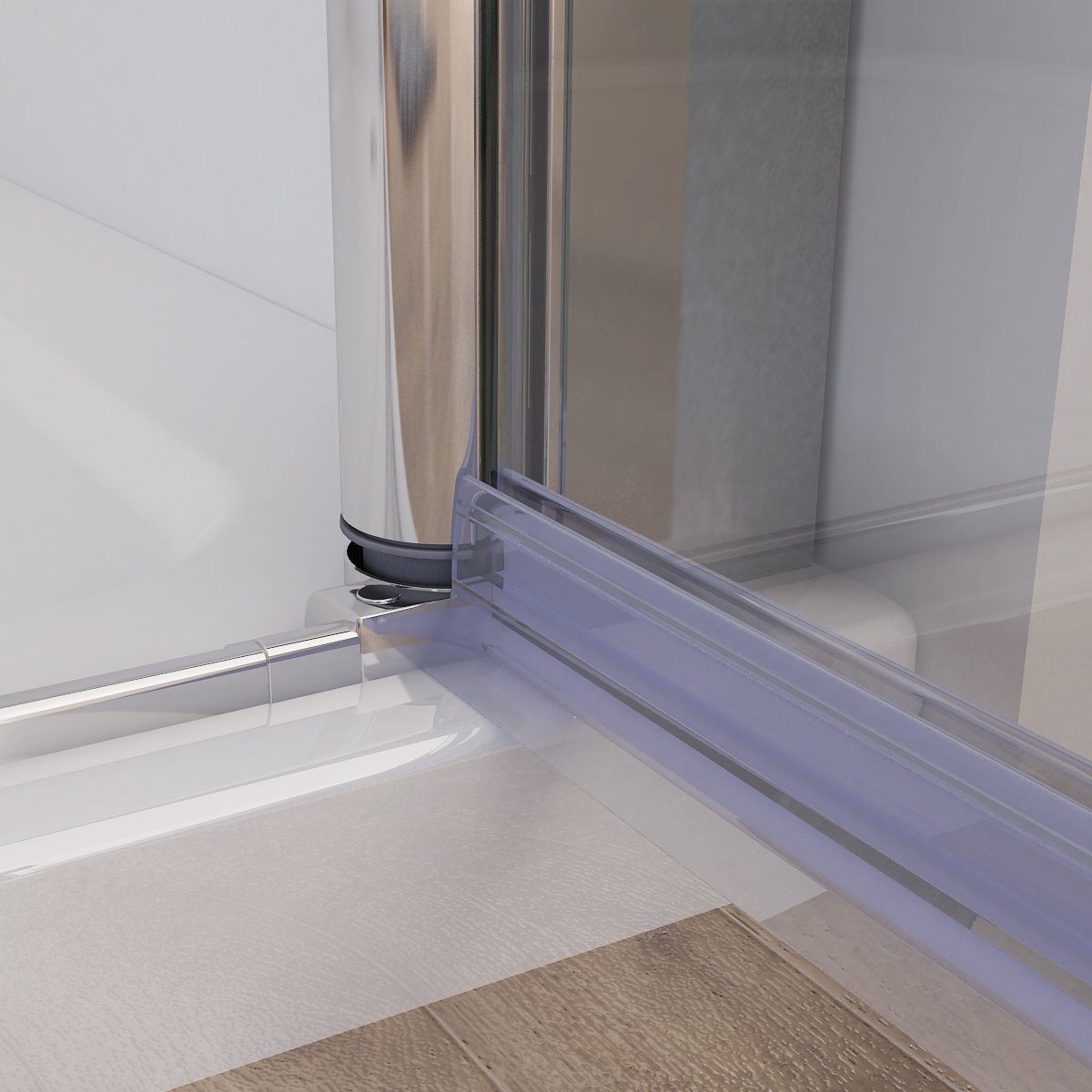 MIQU 90x75 x185cm Eckeinstieg Duschkabine mit 180° Schwenkbare Doppel Schwingtür, Pendeltür Duschwand ESG Glas Rahmenlos Duschabtrennung, Komplett Dusche ohne Duschwanne