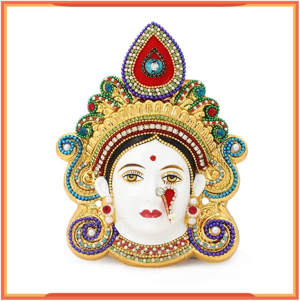 Vedic Vaani Navratri Special Goddess Durga Maa Mata Face Idol Mukhota Margshish Vrat Vratam Puja