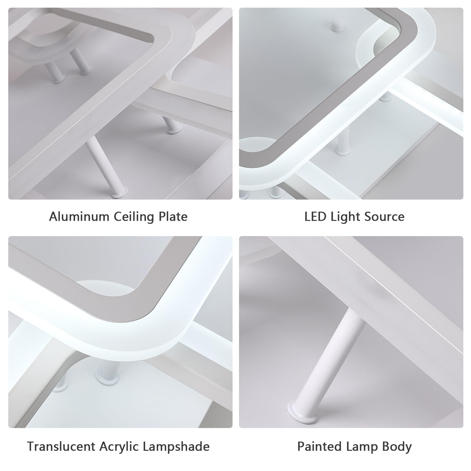 Comely DecKenlampe LED, 70W 7000LM 5 Quadratische Form LED DecKenleuchte | Acryl Weiß DecKenbeleuchtung LED Modern für Schlafzimmer Wohnzimmer, 6500K