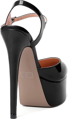 Miniatura 5 de WAYDERNS Zapatos de tacón alto de aguja de tacón alto con hebilla de boda para mujer, de 6 pulgadas