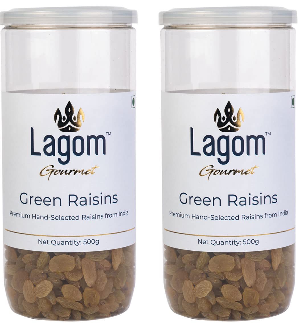 Lagom Gourmet Seedless Green Raisins 1 kg | All Natural | No Preservatives | No Added Sugar | Gluten Free | Vegan | Plant Based | Non GMO | Raisins Dry Fruit | Kismis | Kishmish (B0B79WM7ZM) Amazon Price History, Amazon Price Tracker
