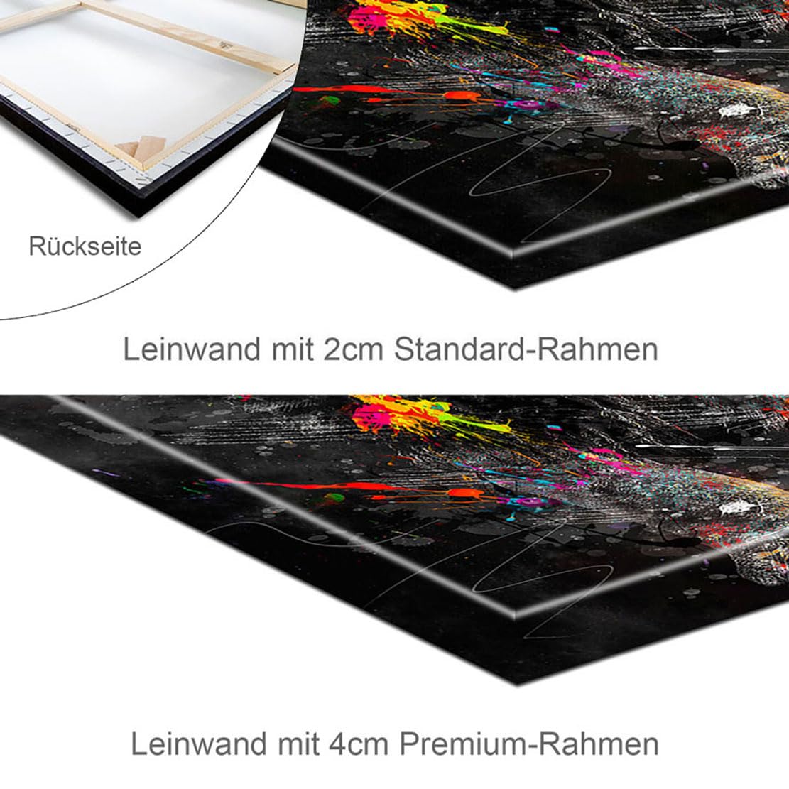 Kunstgestalten24 Leinwandbild Porsche GT2 RS Wandbild Autobild Abstrakt Kunstdruck Wanddeko XXL Wandekoration Sportwagen Deko Bilder Modern Art Auto Bild