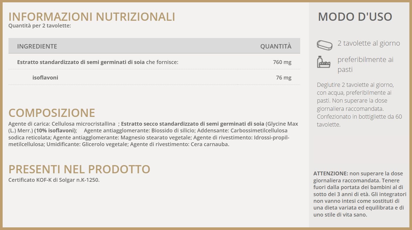 Solgar Genirose Plus, 60 tavolette – Isoflavoni di soia per menopausa e metabolismo dei lipidi