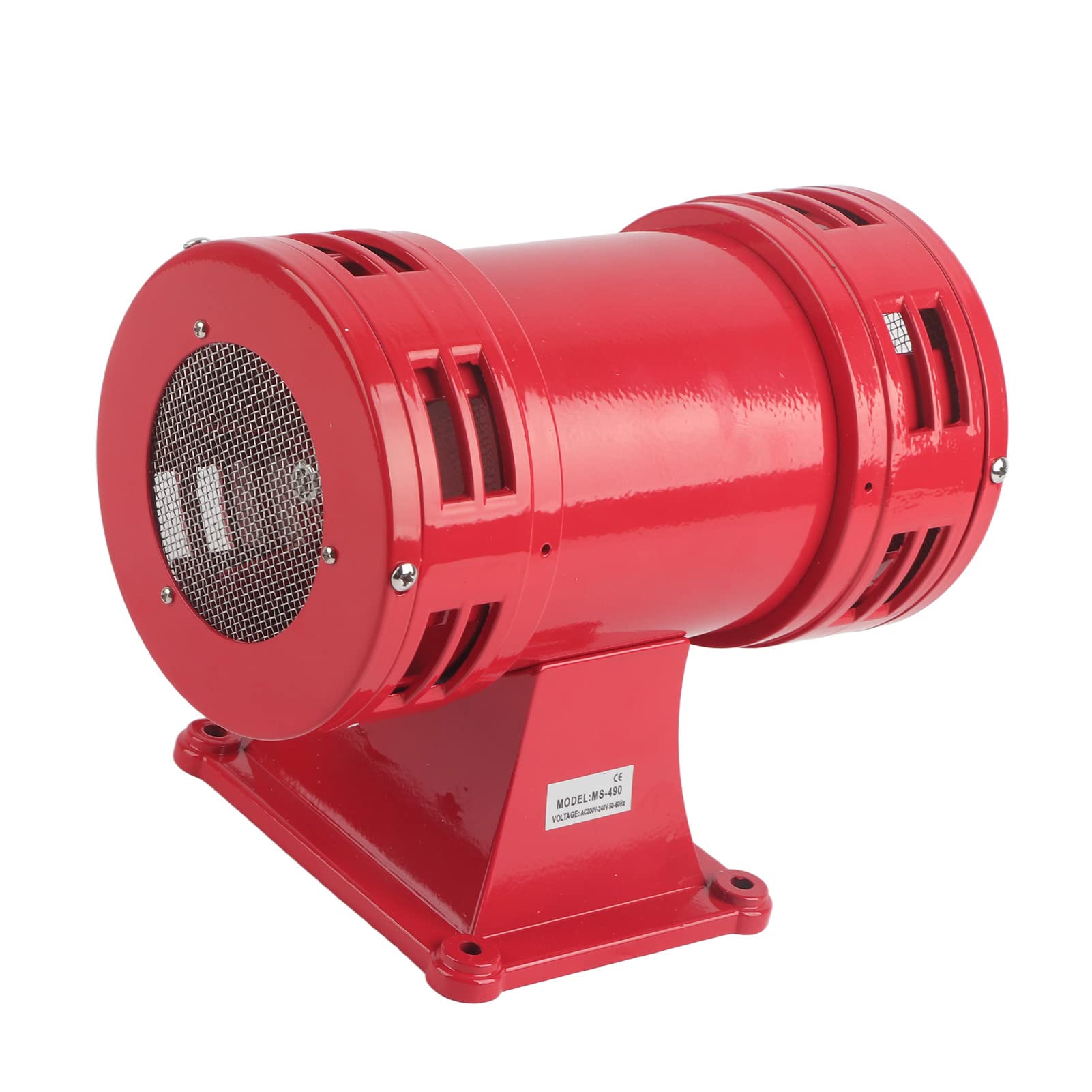 Zerodis Alarma de Motor de 135 DB Sirena Eléctrica de Ataque Aéreo de Sonido Continuo de Doble Vía AC 220 V MS-490 con Aleación de Aluminio de Acero Inoxidable para Minas, Barcos,