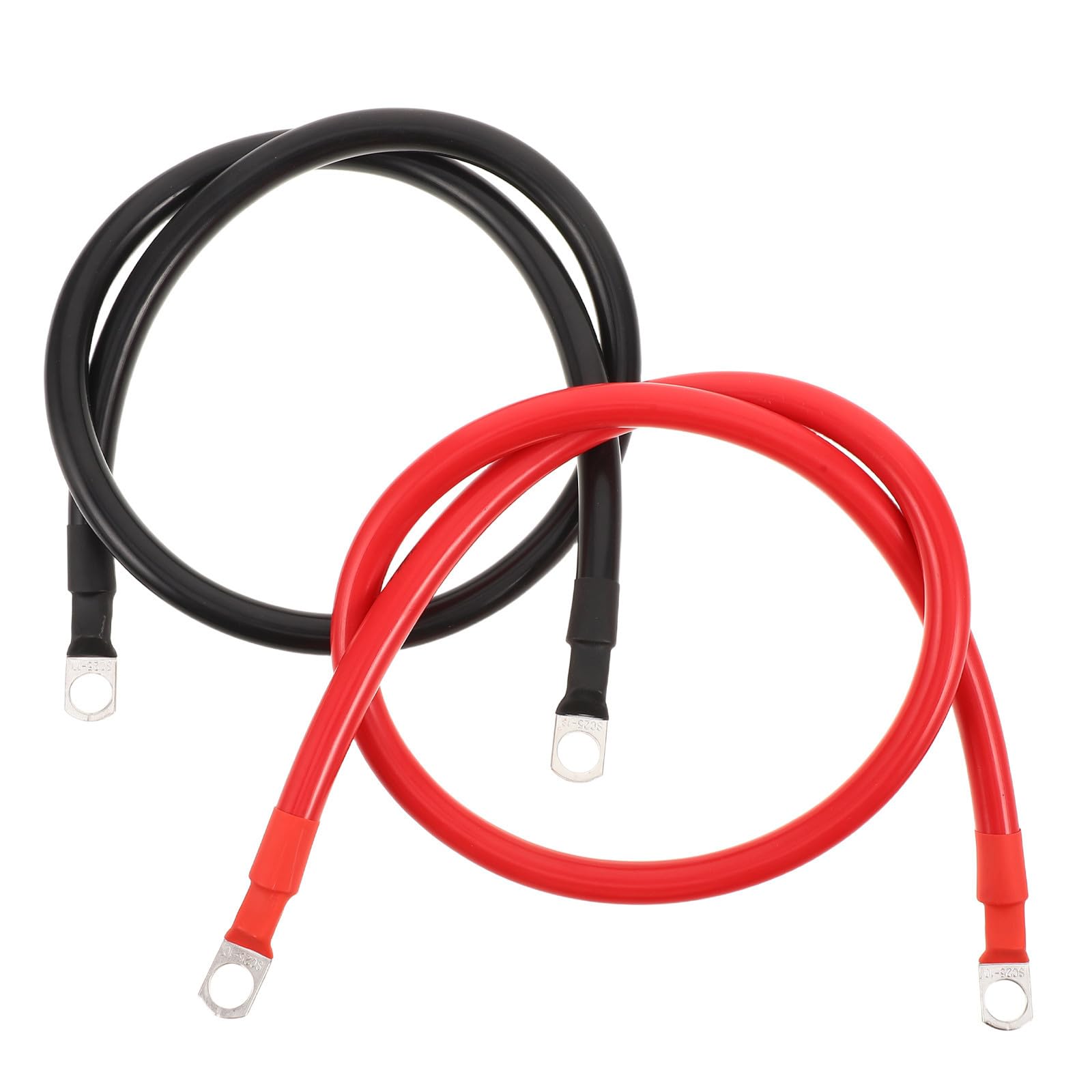 2 Stück Batteriekabel Awg Kupfer mit 3/8 Zoll Ringkabelschuhen