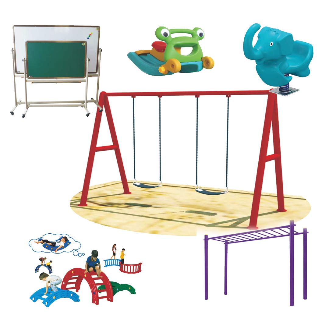 RBW TOYS Outdoor Play Slide Swings All In One Set for kids Graden toys Best Birthday Gift, Outdoor Playground Equipment. Play-Ground Toys Area Size 400x180x230cm.