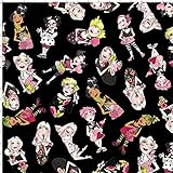 Loralie Designs Tossed Lookers Black Fabric by The Yard for Quilting