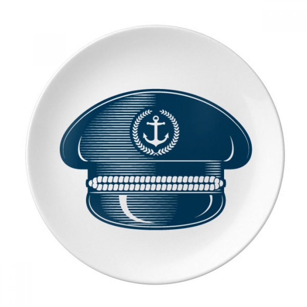 Assiette en porcelaine fine motif chapeau militaire de navigation