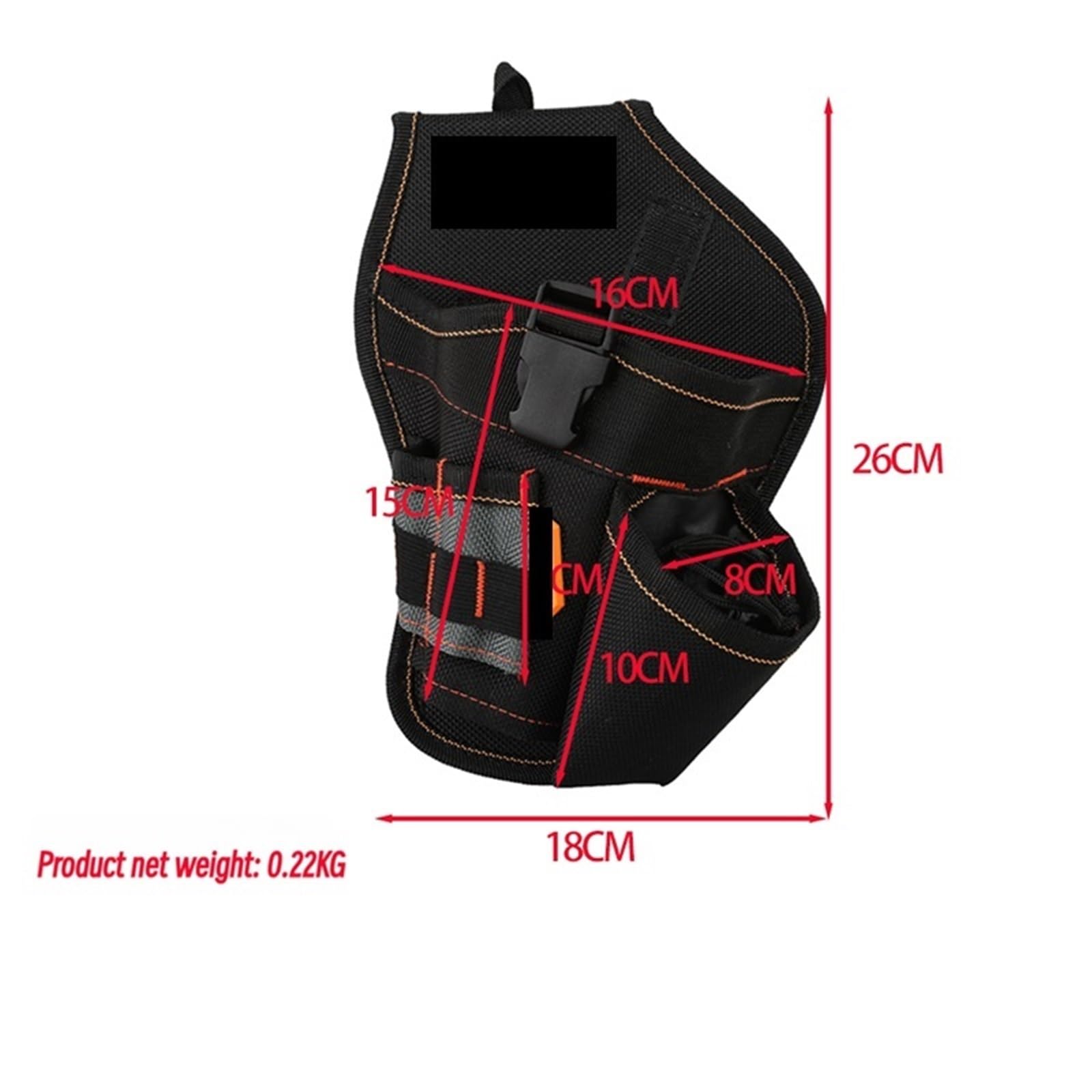 Étui pour Perceuse Pochette d'électricien résistante à l'usure, Portable avec Ceinture de Taille rembourrée Douce, Sac Outils bandoulière, Petit étui perceuse