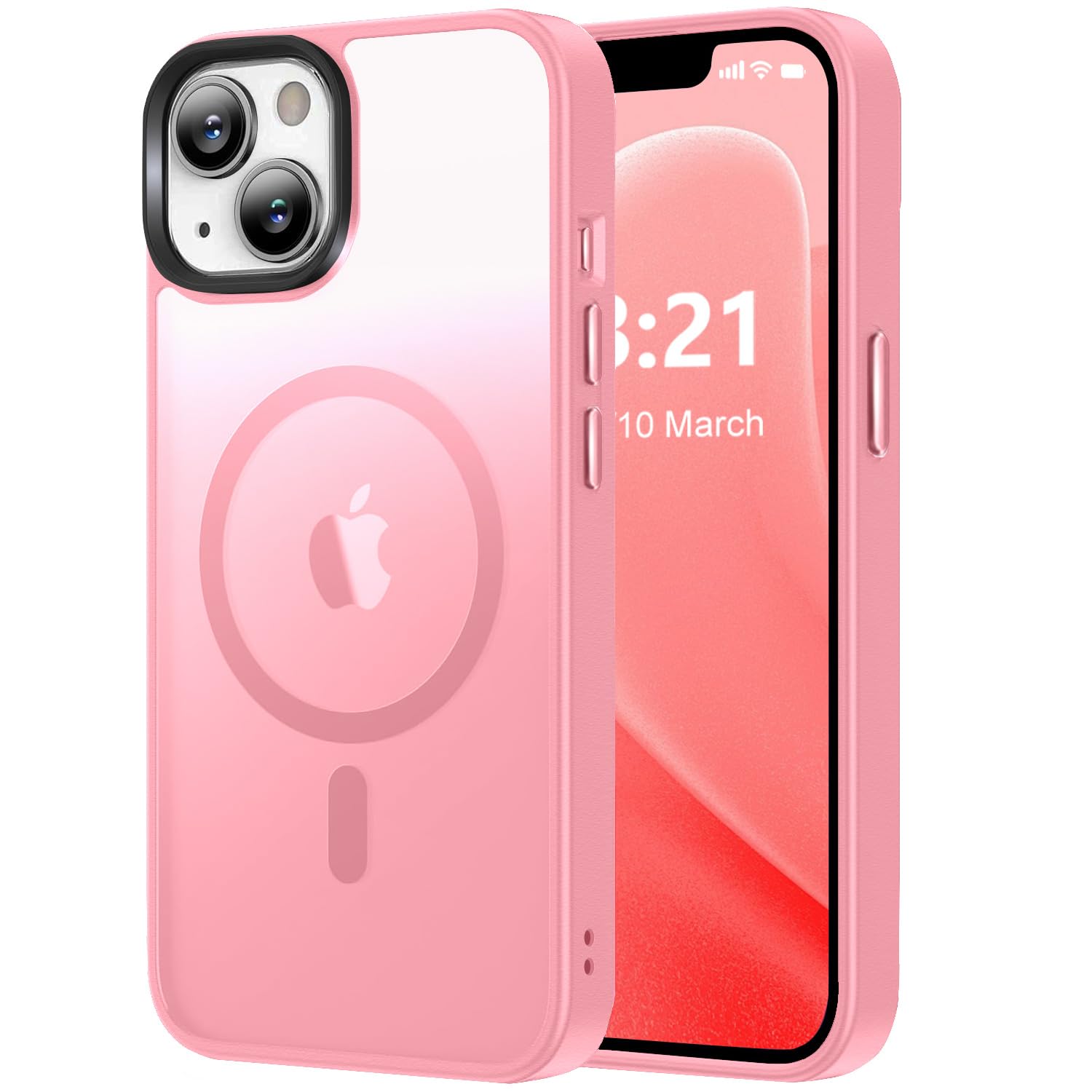 Vlanxie Magnetic for iPhone 13 Case/iPhone 14 Case, [Compatible with Magsafe & Military-Grade Protection] Slim Translucent Matte Phone Case for iPhone