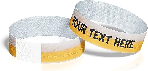 Miniatura 7 de Pulseras personalizadas para eventos pulseras de identificación y seguridad de papel Tyvek (1000, cerveza)