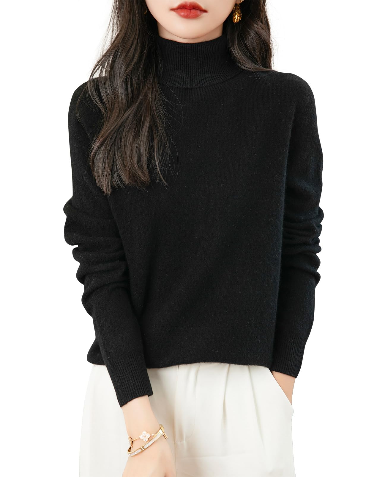 Chanyarn Womens Turtleneck 100 Merino Wool 2025 First-Line Ready to Wear Fall Winter Seamless Knit Pullover Sweater