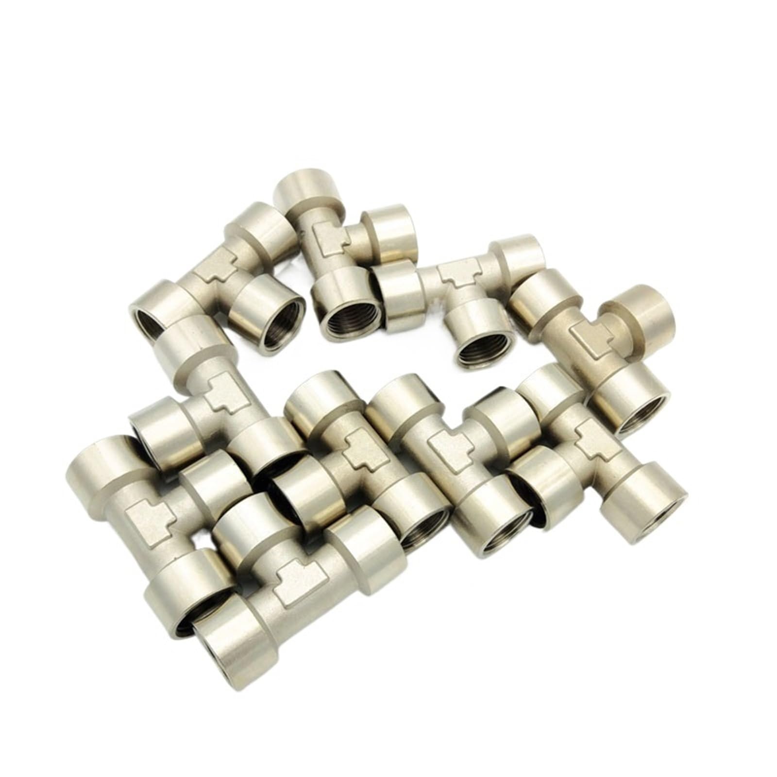 Raccord pneumatique à trois voies femelle en laiton, 10 pièces/lot, CEF 1/8 1/4 3/8 1/2(CEF 03 G3-8)