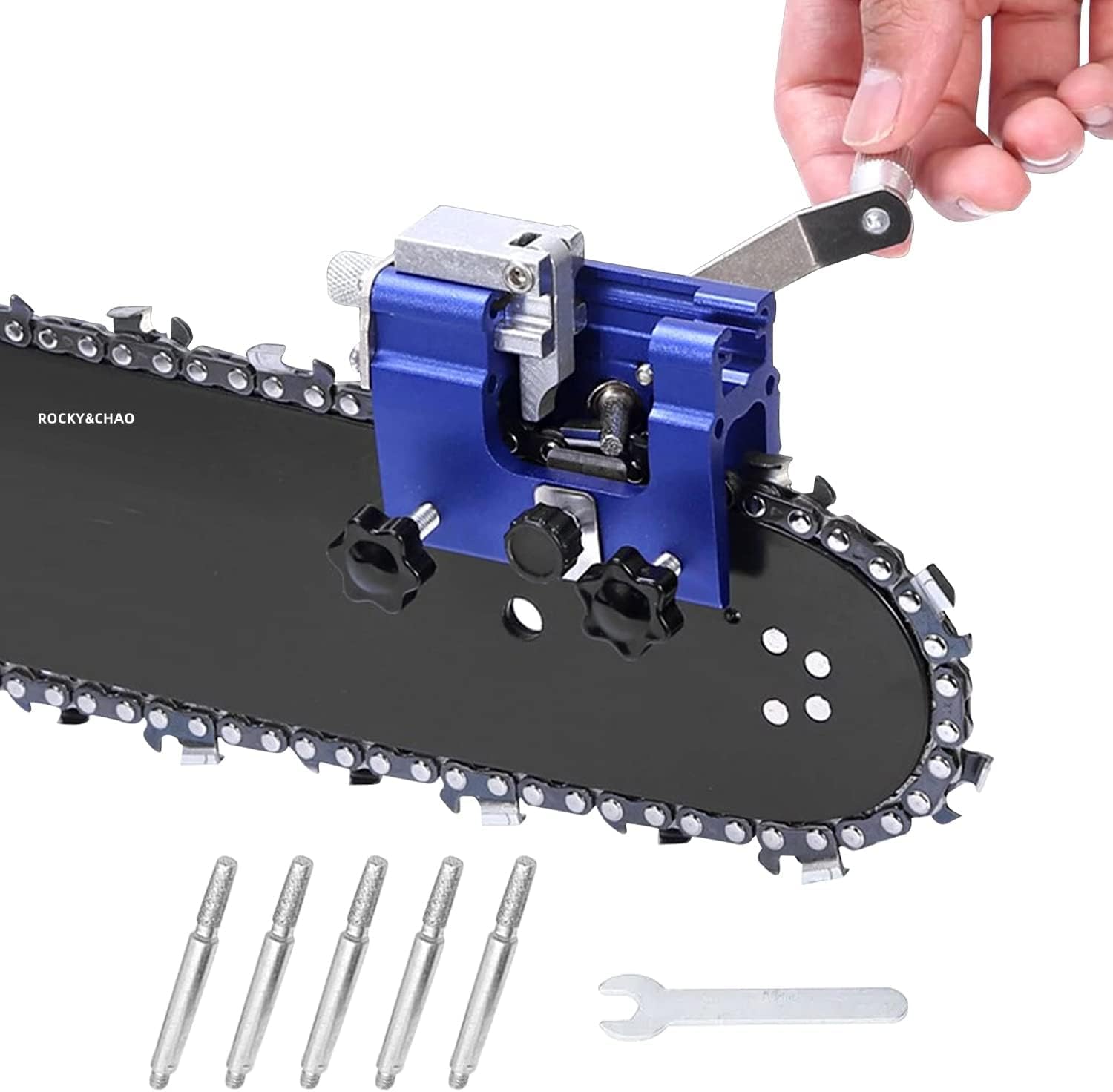 Chainsaw Sharpener, Portable Chain Saw Sharpening Tool Set with 5PCS