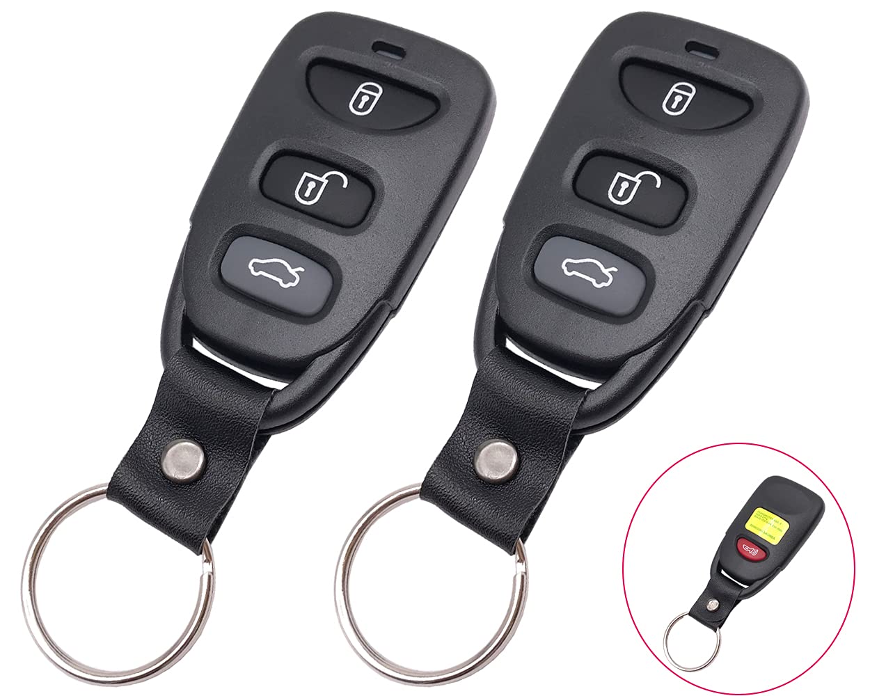2PCS Keyless Entry Remote Key Fob Cover Case Fit for 2007-2010 Hyundai Sonata Elantra Cerato Key Fob