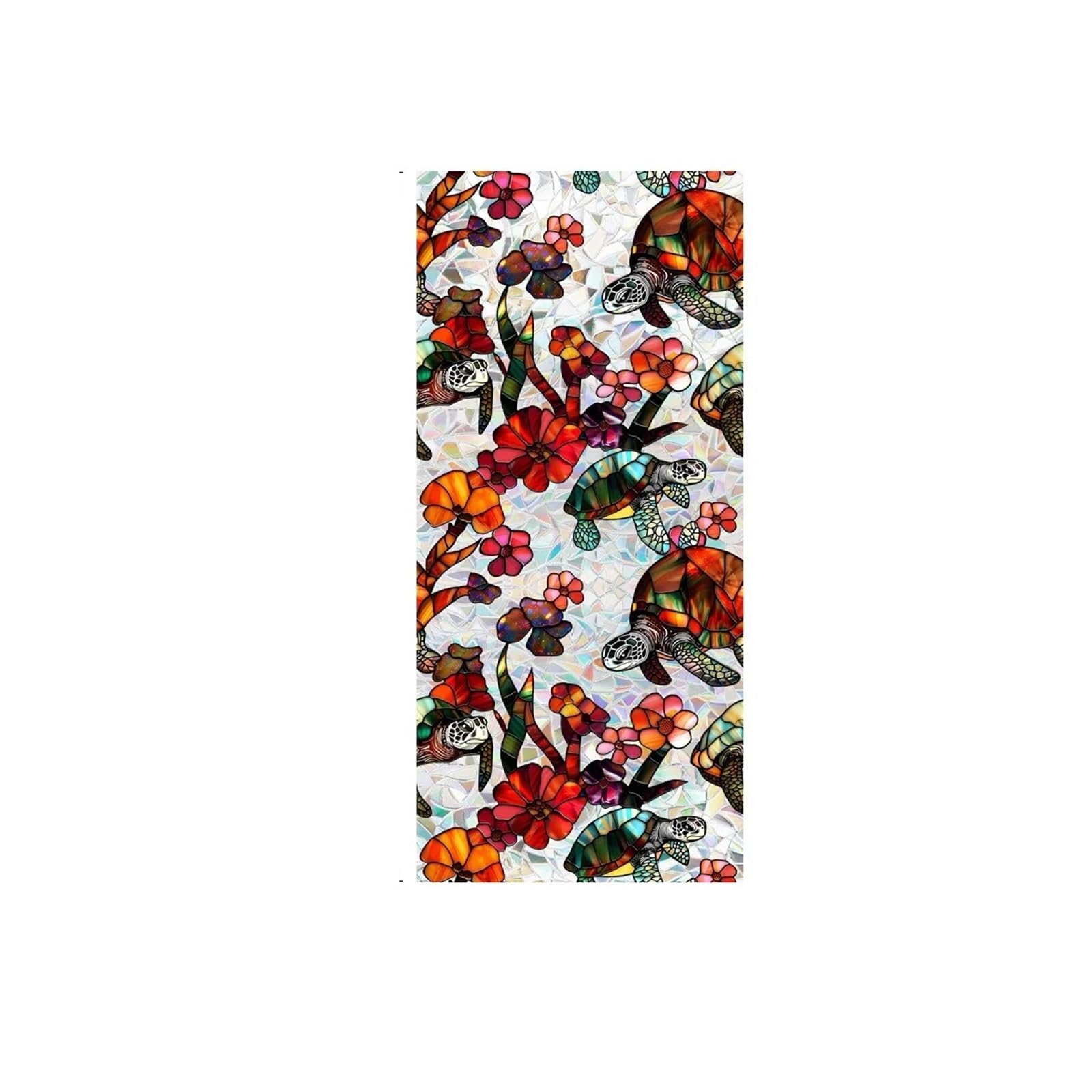 SHALLEZSOU Window films Window Film Sun Catcher Static Glass Stickers Non-Adhesive Sticker Decorative Privacy Flower Decal Painted