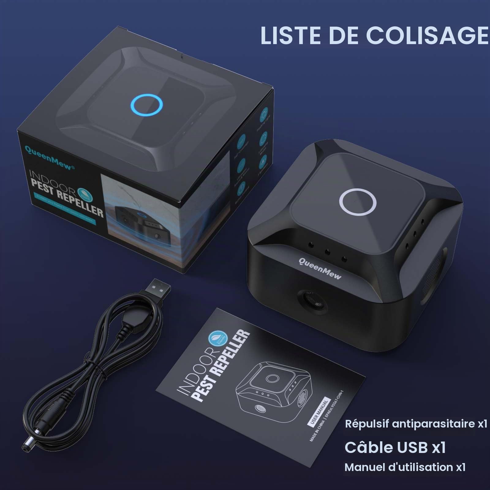 Ultrasons Souris et Rats 360°, 3 Modes Répulsif Souris Brancher avec 12 Lumières Stroboscopiques, 300 M² Large Portée Ultrasons Anti Rongeurs pour Souris Rat Araignée Moth Fourmi