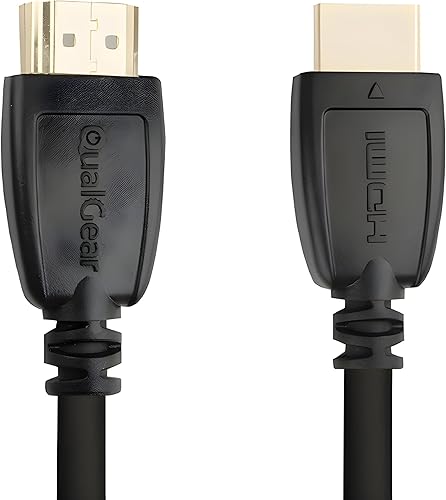 QualGear Cable HDMI 2.0 de alta velocidad con Ethernet (3 pies), 100% cobre OFC, contactos chapados en oro de 24 quilates, triple blindado. Soporta