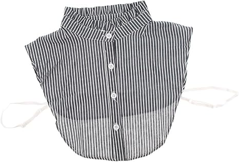 IPOTCH Women's Detachable Collar Half Blouse Shirt Necktie 100% Cotton Blouse Collar Stand-up 