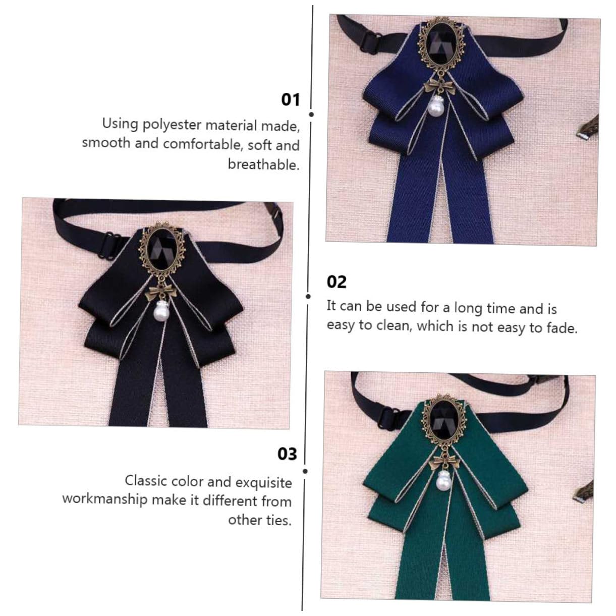 Veemoon 4pcs Fashion Collar Tie Bow Necktie for Suits Elastic Bow Tie School Bow Tie Classic Design Easy to